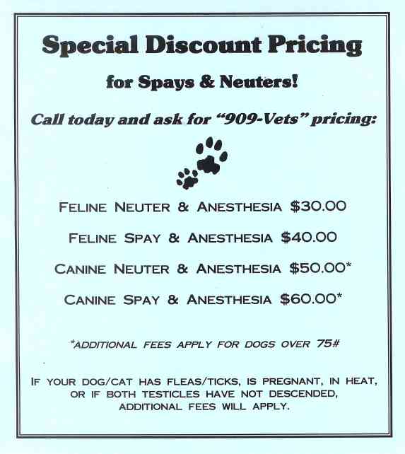 Spay and neuter discount coupons